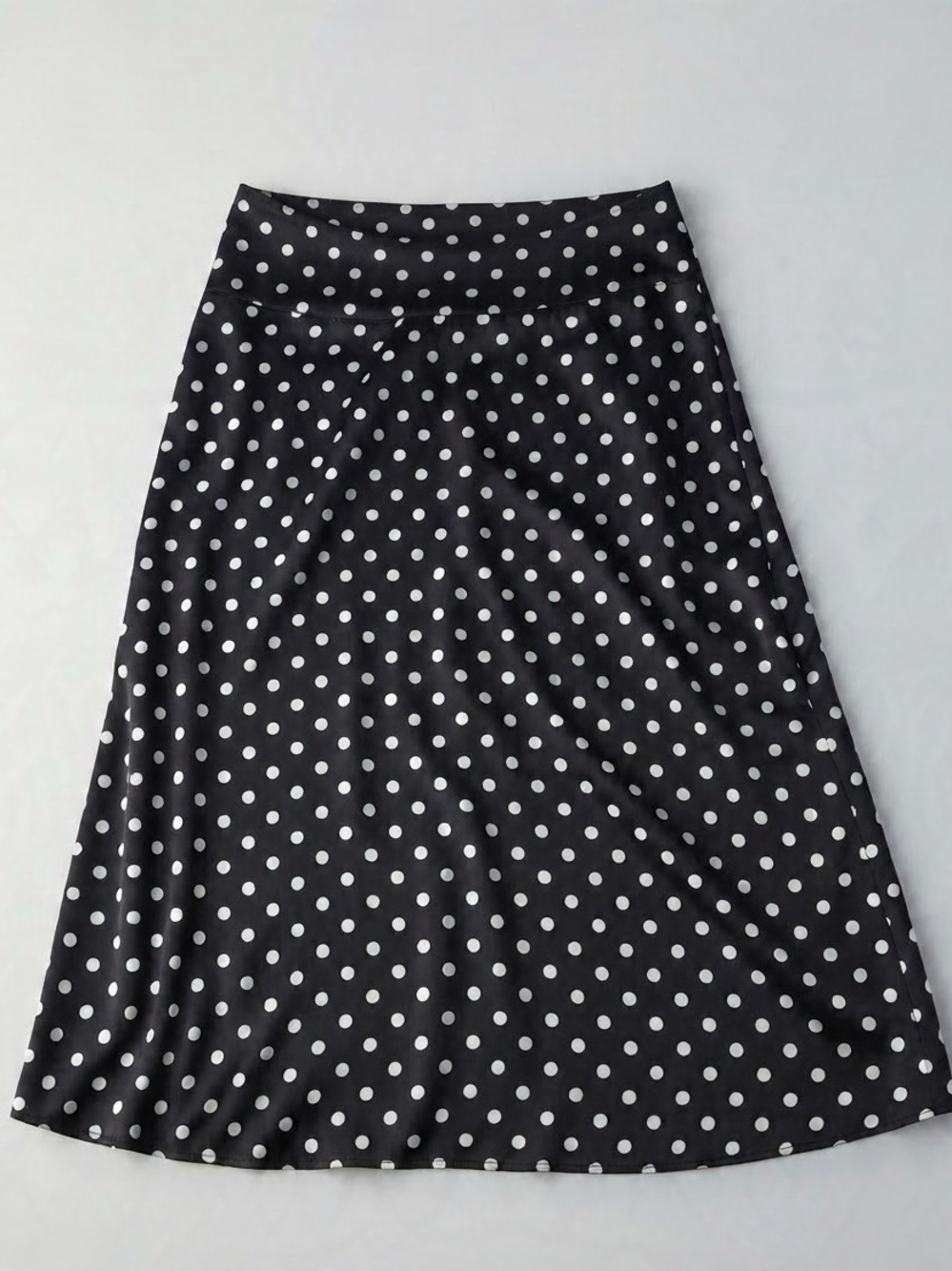 Midnight blue & White Polka Dot A-Line Skirt